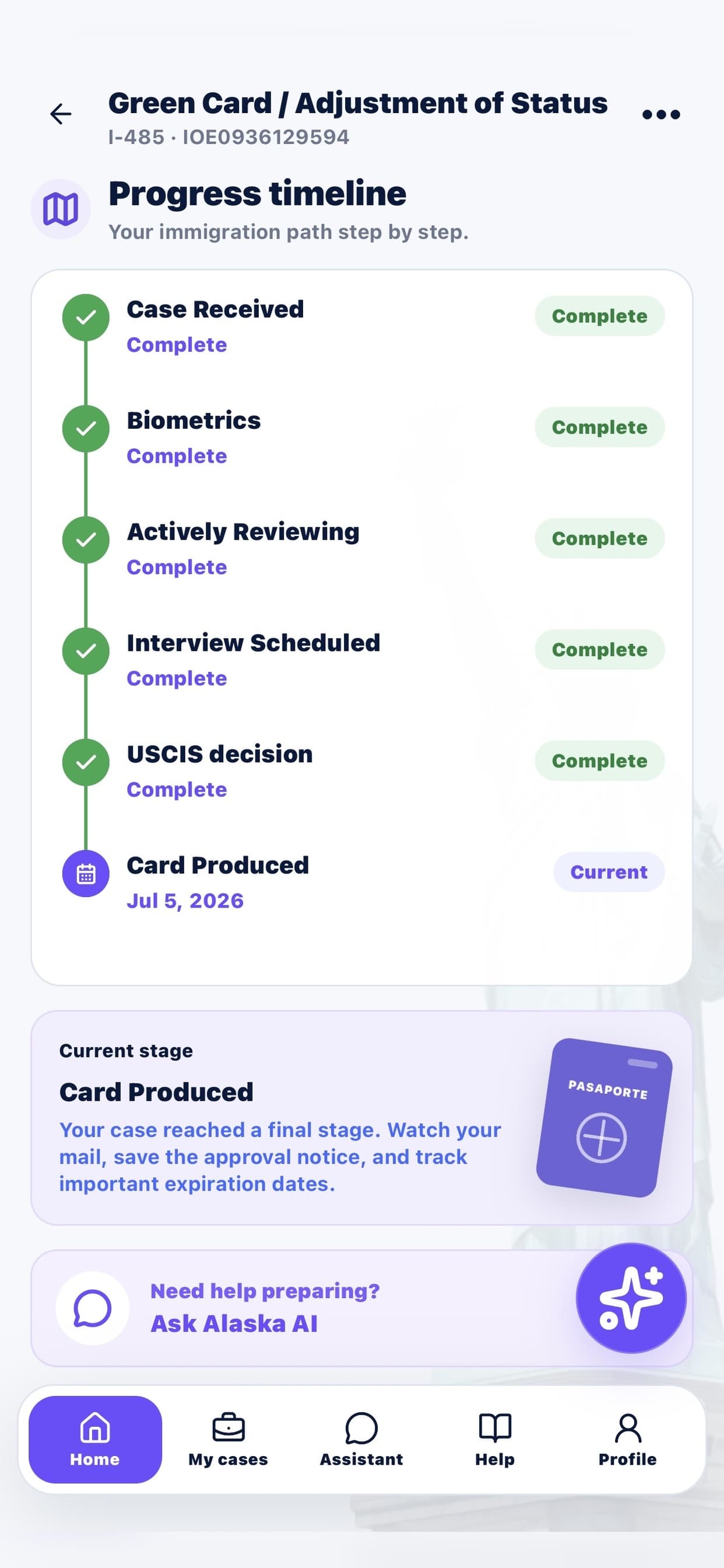 MiCaso app screenshot